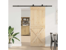 Vidaxl Porta Deslizante Narvik Natural E Preto 85 X 210 Cm (213,5 Cm)
