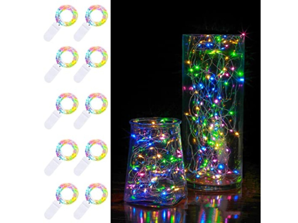 Conjunto De Luzes Led, 10 Unidades, Alimentação Por Bateria, Para Decoração E Utilização Em Diferentes Ambientes
