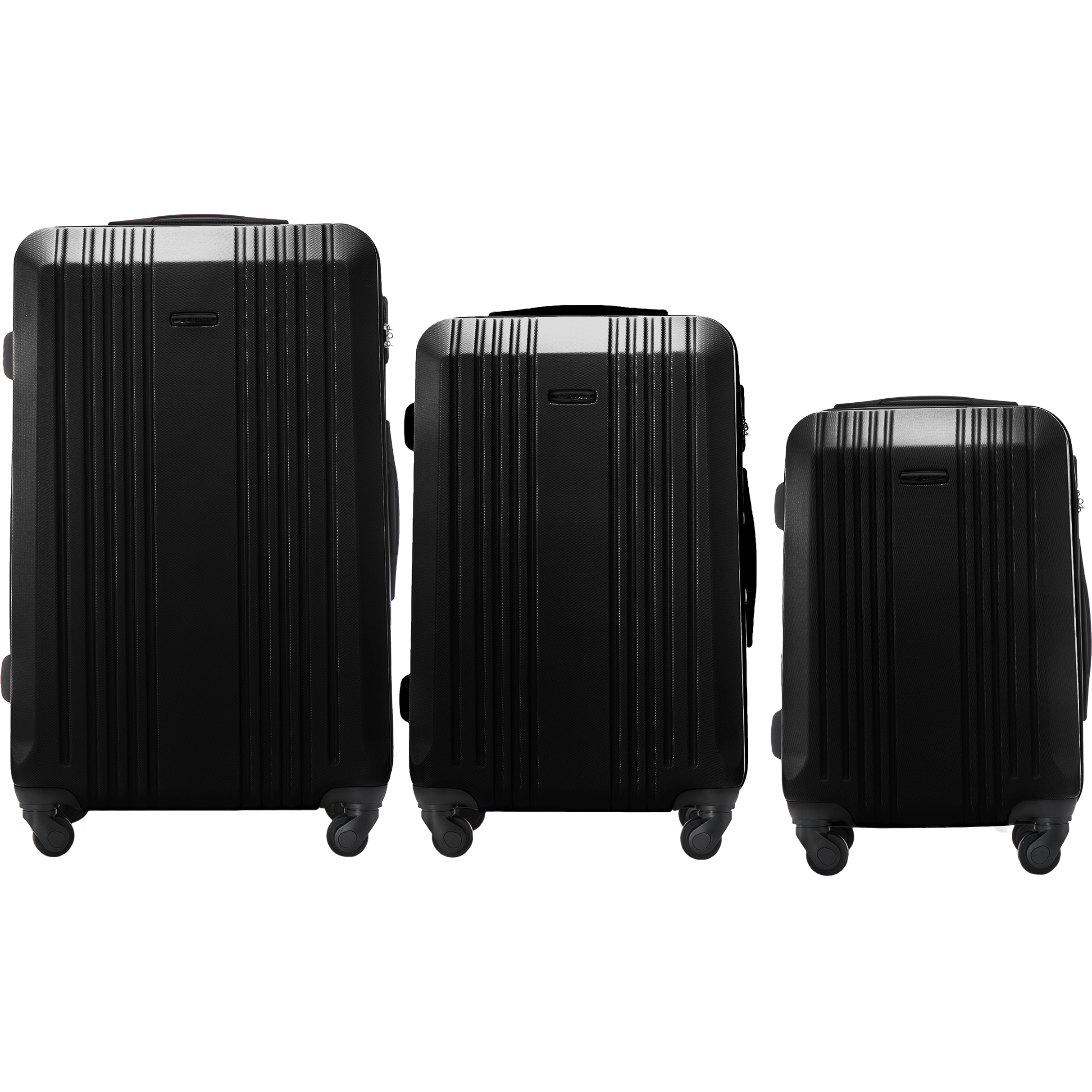 Conjunto De Bagagem Wings Kestrel De 3 Peças Preto, Material Abs