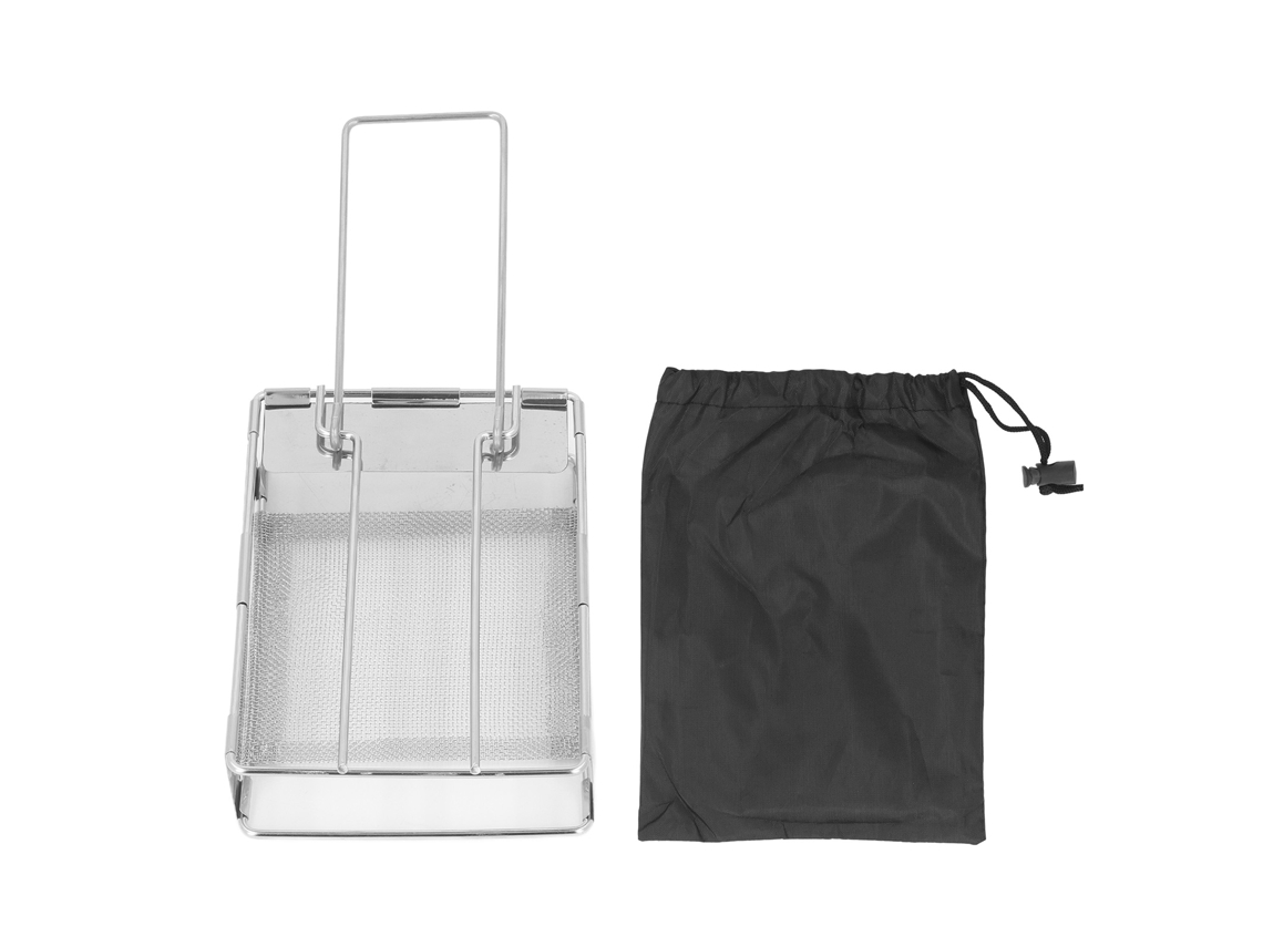 Torradeira Pasta Inox Portátil Mini para Pão Churrasco