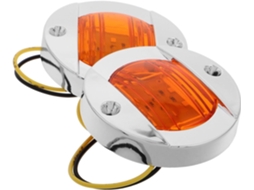 Conjunto De 2 Luzes Laterais Redondas Led Amarelas, 12-24v, Para Caminhões, Reboques, Barcos E Veículos Utilitários