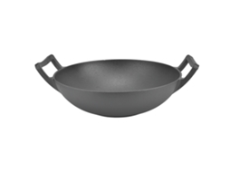 Frigideira de Ferro Fundido 32cm, Sem Revestimento, Duas Alças, Tipo Wok CHABERLU