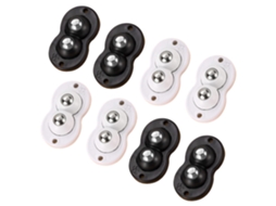 8-pack Mini Plastic Casters (load Capacity: 15kg) – 5.2×2.8×0.5cm, Black And White – Suitable For Furniture.