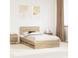 Vidaxl Estrutura Da Cama Com Gaveta Carvalho Sonoma 120 X 190 Cm