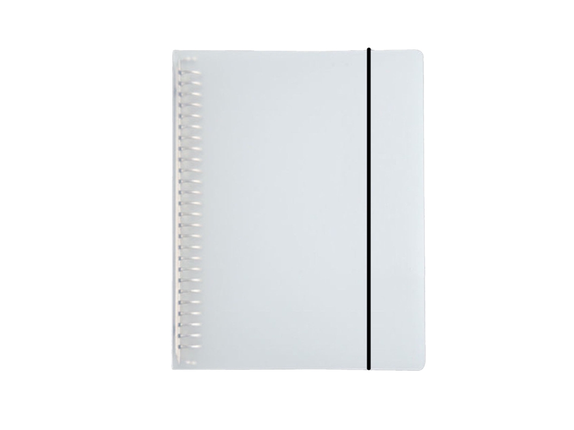 Cubierta De Carpeta Plástica Transparente Blanca Desmontable B5 26 Huecos 217x275mm