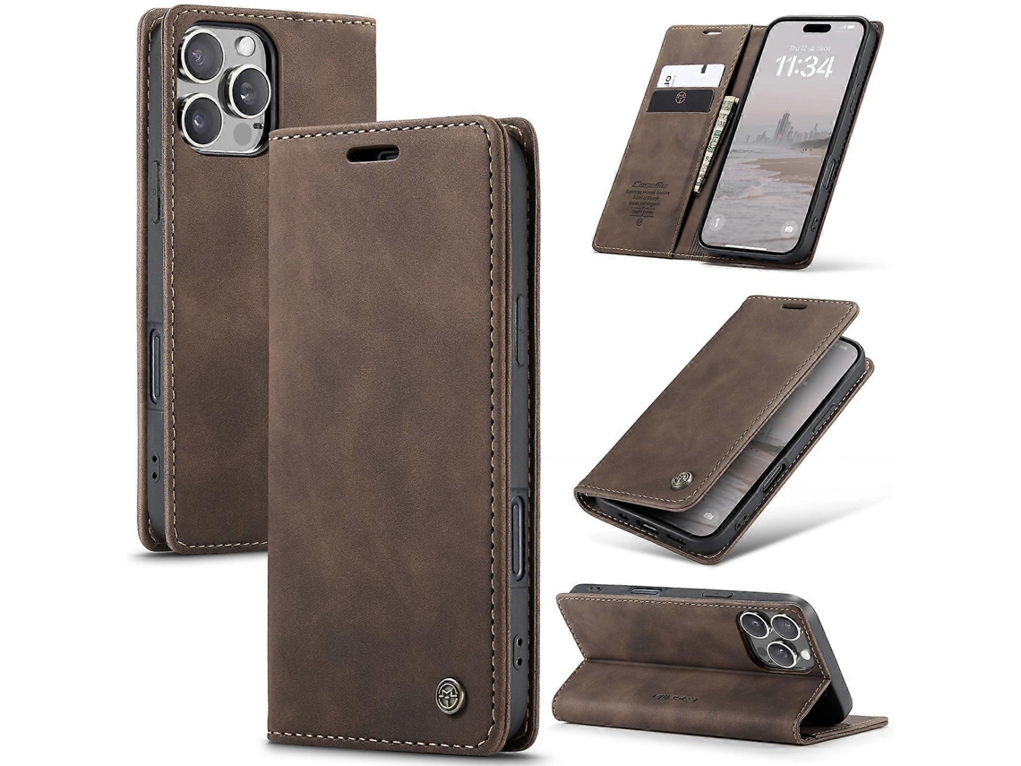Capa Multifuncional Horizontal De Couro Caseme 013 Para Iphone 16e