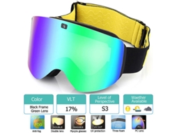 Óculos de esqui com lente polarizada de camada dupla magnética, proteção UV400 contra quedas, ideais para esqui e snowboard, óculos de esqui para uso doméstico e feminino.