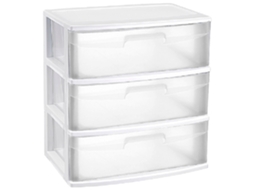 Tradineur Gaveta Organizadora Nilo Ideal Para Casa Ou Trabalho Fabricação De Plástico 3 Gavetas Translúcidas 61 X 56 X 40 Cm Cor Branco Acan