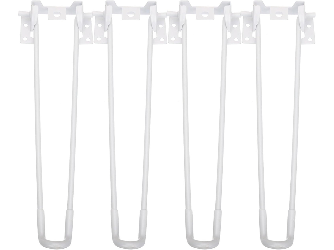 Conjunto De 4 Pés Mesa Dobráveis Em Metal Branco Estilo Hairpin Para Centro, Com Boa Estabilidade, Ideais Para Projetos