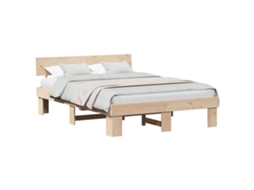 Estrutura da Cama com Cabeceira Natural 140 X 200 Cm MAISON EXCLUSIVE
