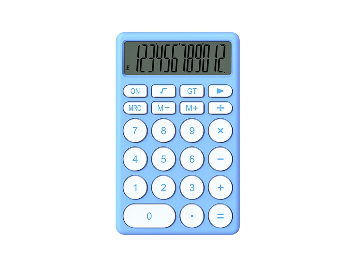 Calculadora Cartoon Multifuncional Portátil De Bolsillo Pequeña Con Pantalla Grande Azul Para Oficina Escuela Hogar