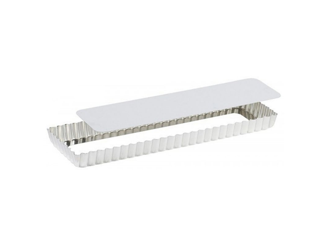 Molde de hojalata rectangular con fondo extraíble - acanalado
