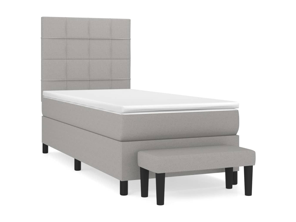 Box Spring Bed, Box Spring Beds Vidaxl Cinzeto Tecido (90 X 190 Cm)