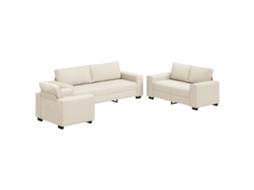 Conjunto 3 Sofá De Linho Vidaxl Bege Linho (221 X 80 X 82 Cm)