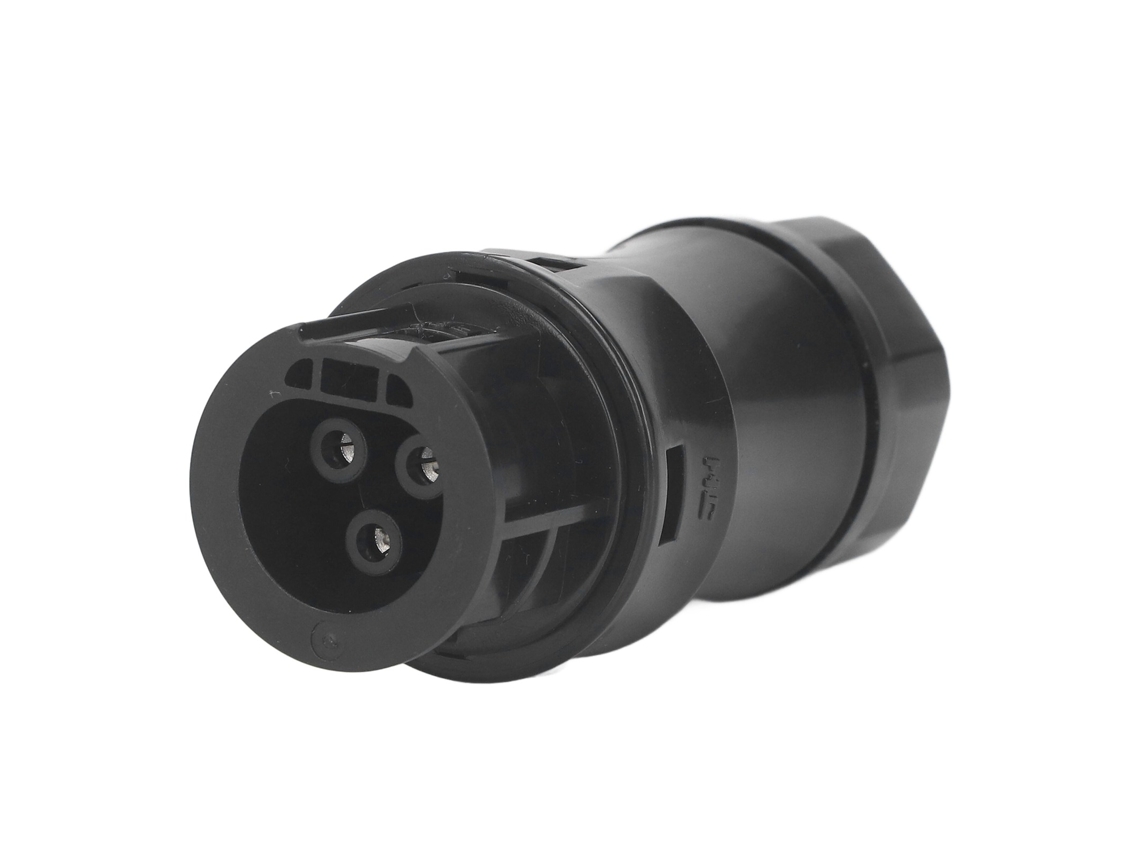 Conector Solar Feminino Bc01 3 Pinos Ip68 500v Pa66 Nylon Para Painéis Solares Indoor Outdoor