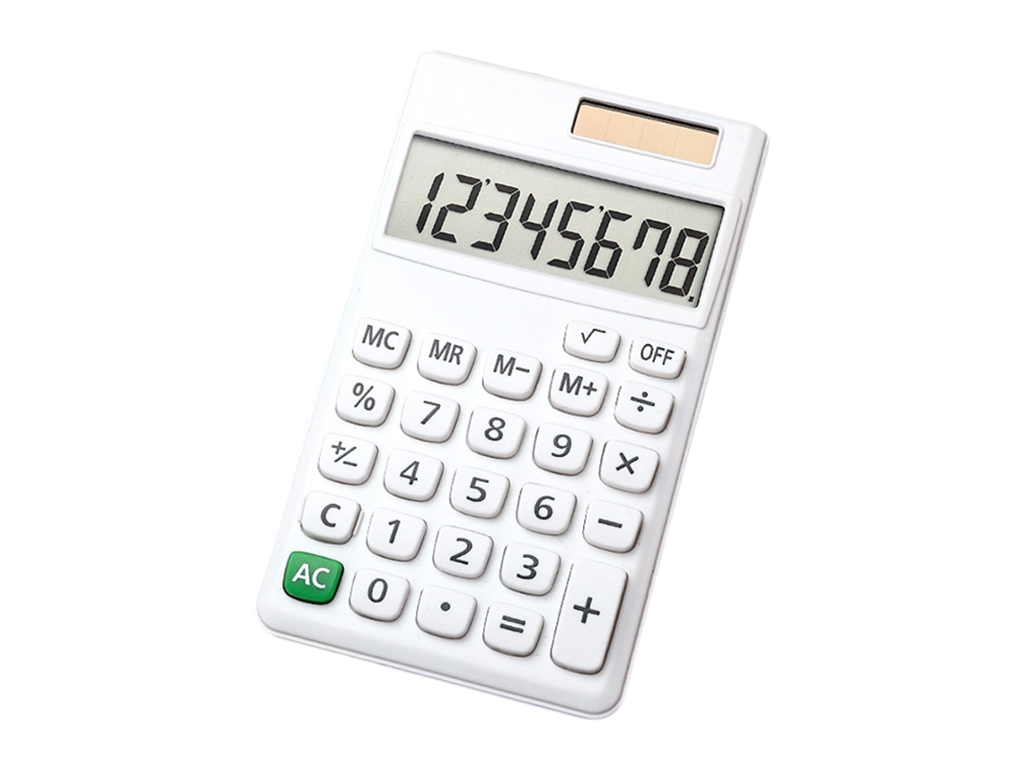 Calculadora Mecânica 8 Dígitos Solar E Lcd Botões Grandes Coloridos Cute Para Escola Escritório Casa