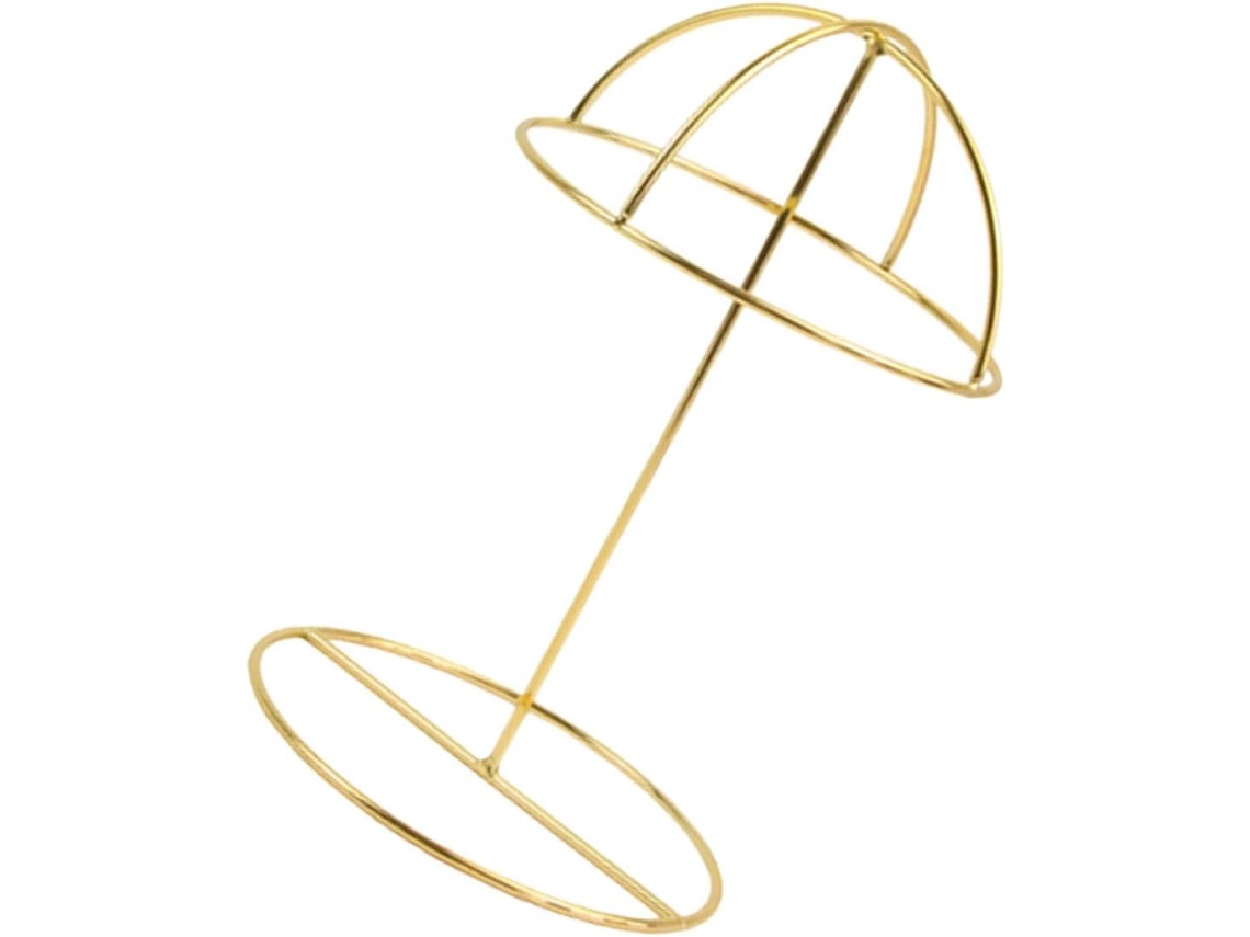 Suporte Chapéus Metal Revestimento Dourado Tamanho Pequeno Versátil Ideal Armazenamento Exibição Lojas GOKOCO