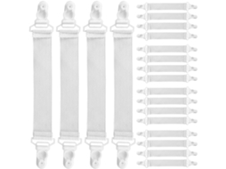Lurrose Conjunto De 20-prendedores E Tiras Ajustáveis Para Lençóis Plástico Lona, Mantendo Os Lençóis Limpos E