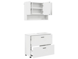 Conjunto de Móveis para Banheiro com Gaveta 2 Pcs Branco MAISON EXCLUSIVE