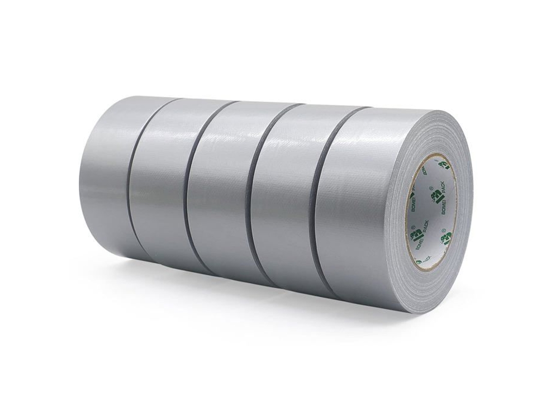 Fita adesiva de tecido cinza Bomei Pack Unil, fita adesiva resistente, 5 rolos de 50 mm x 50 m para reparos e fixação de aço inoxidável.