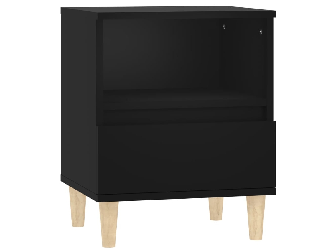 Bedside Cabinet, Bedside Cabinets Vidaxl Preto Madeira Processada (n/a)
