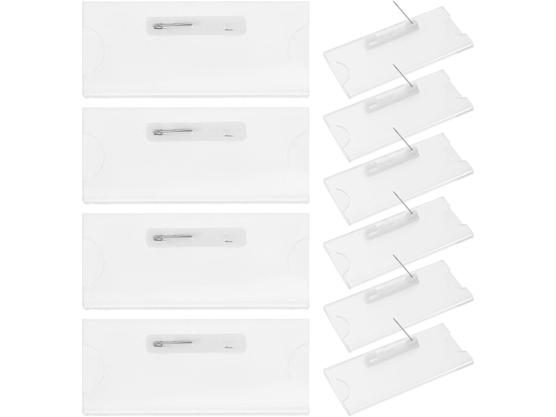 Lurelia Porta-crachá Transparente Com Clipe Autoadesivo Em Acrílico Branco 3cm Para Escritório E Escola