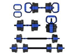Conjunto Pesi Palestra 6 em 1 Multifunzione Dá 20kg Totali Em Plástico É Areia. 125x18x18 cm. Azul