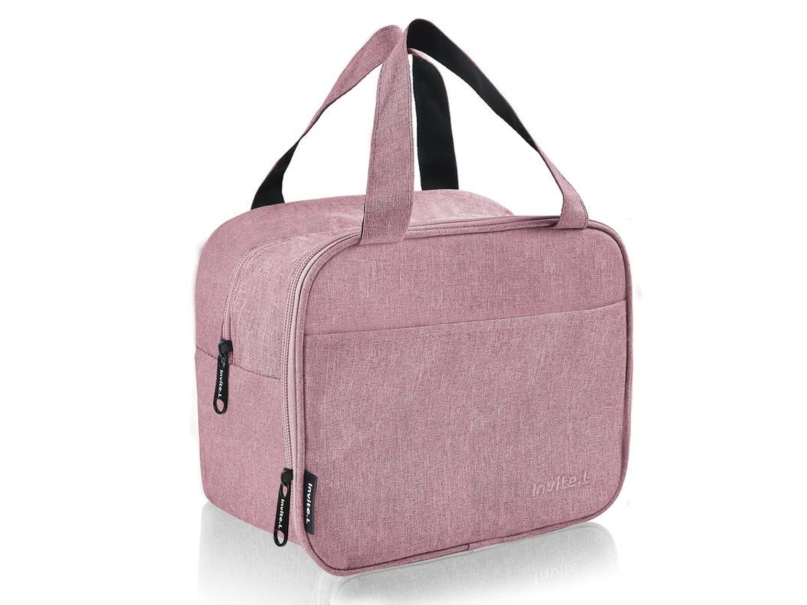 Bolsa térmica pequena Rebe para almoço, impermeável e à prova de vazamentos, com dupla camada, rosa.