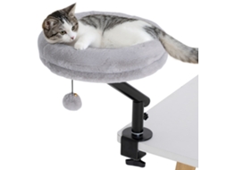Cama mesa para gatos, ajustável 360°, almofada removível, cinza S/MARCA