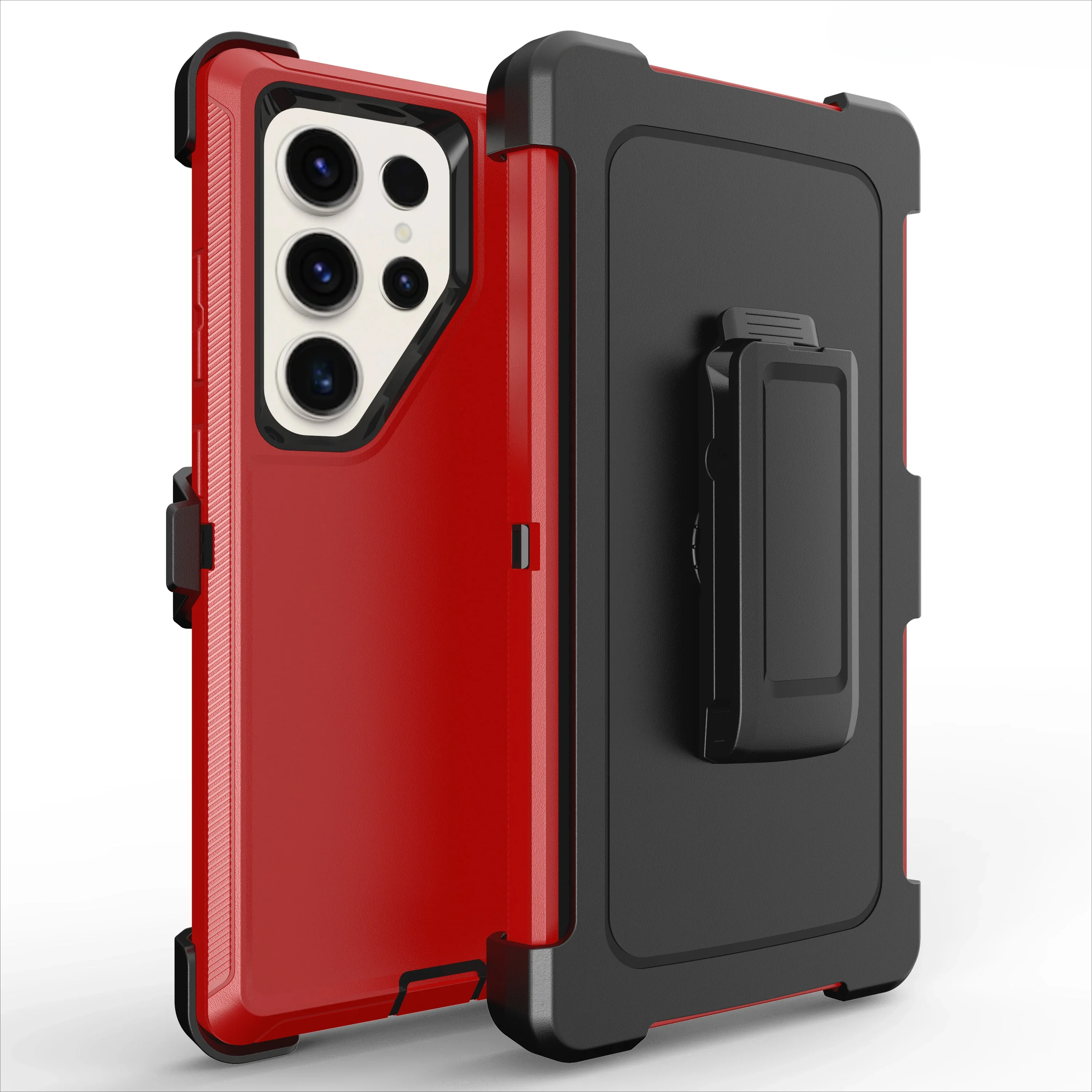 (vermelho/preto, Galaxy S21 5g) Capa Protetora Resistente E À Prova De Choque, Com Clipe Para Cinto.