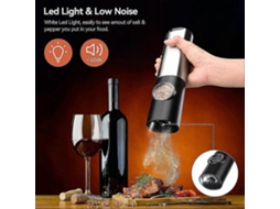Conjunto De Moedor De Sal E Pimenta Elétrico Recarregável Com Base De Carregamento Dupla, Cabo Usb, S Automático Aquaforge (fmy)