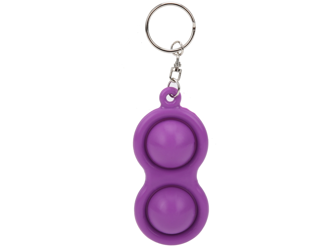 Mali chaveiro Anti estresse Silicone com Botões Push Bubble para Estudantes Adultos Crianças Roxo