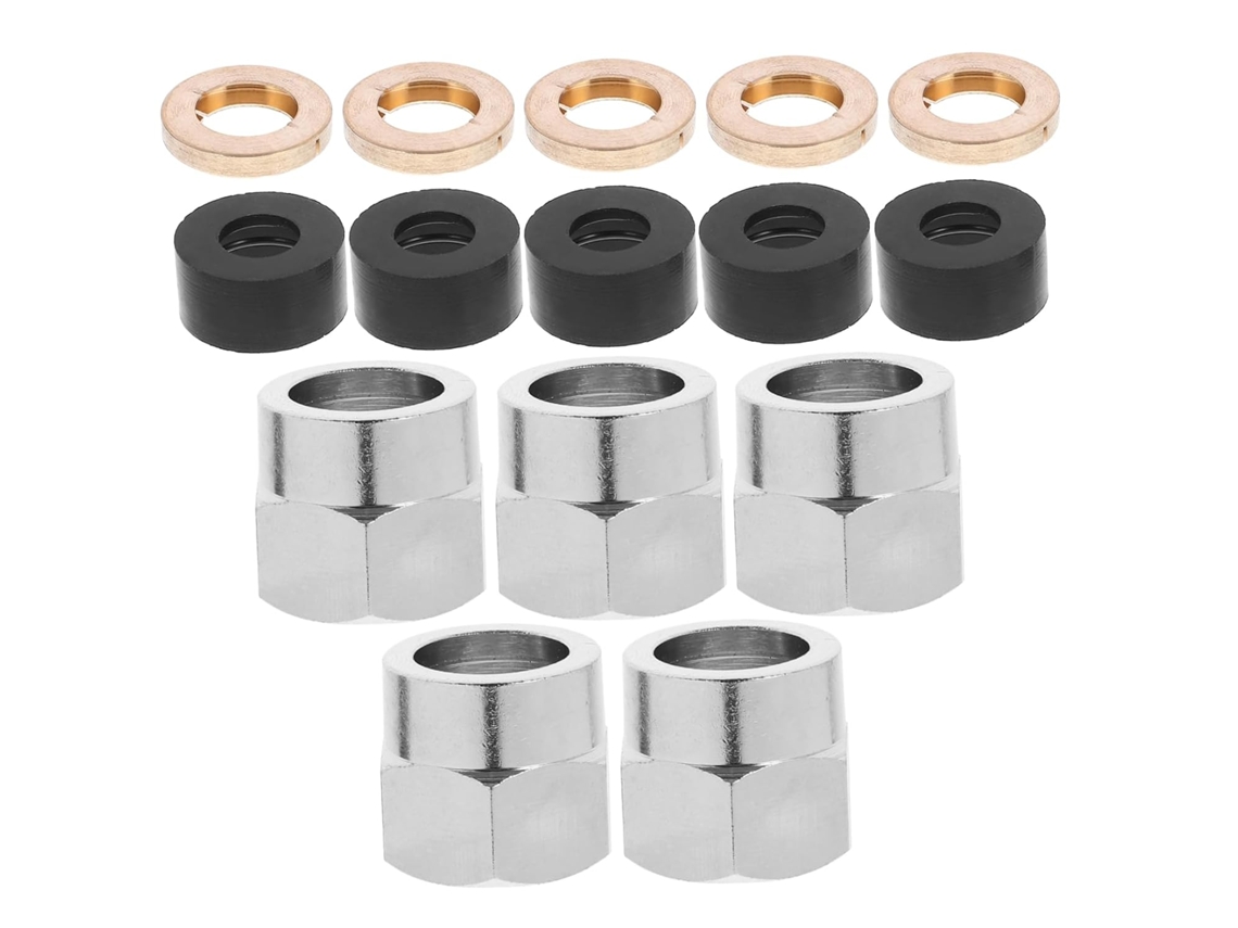 Conjunto de 5 tubos alargados G1 de 2 cm em aço inoxidável