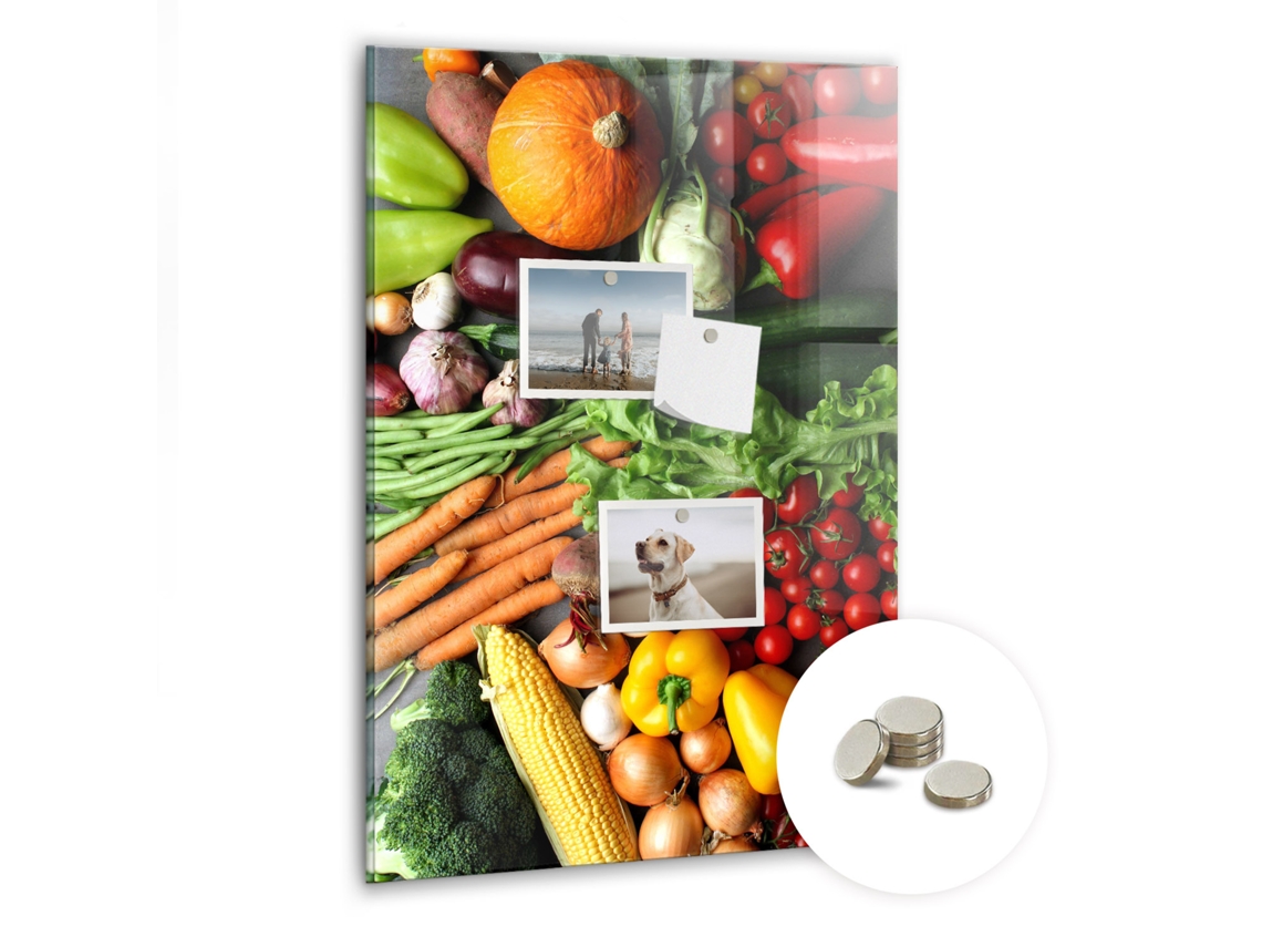 Quadro De Vidro Magnético Legumes De Outono Para A Cozinha Espelharte (40x60 Cm)