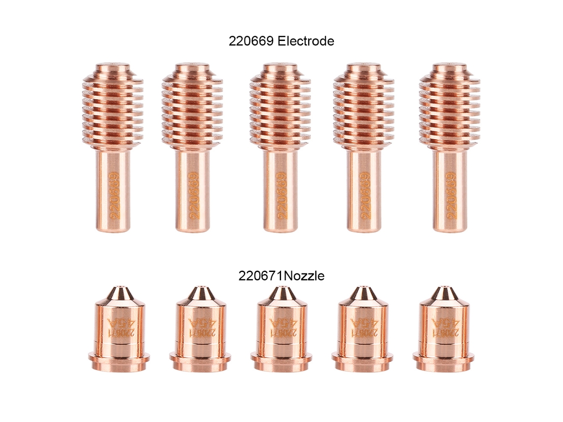 5 Peças De Eléctrodos 220669 E 5 Peças De Bicos 220671 Para Consumíveis De Corte De Tocha De Plasma