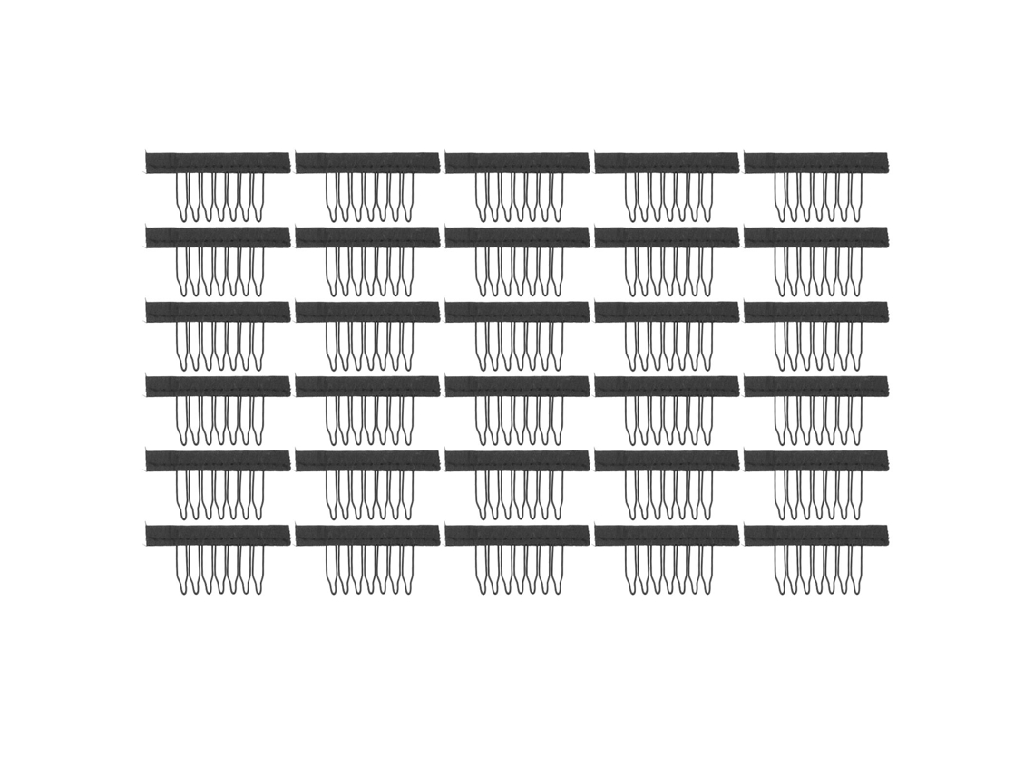 30 Clips De Peine Para Perucas De Acero Inoxidable Con 7 Dientes, Color Negro, 3,8x2,9cm, Para Extensiones De Cabelo Y Perucas