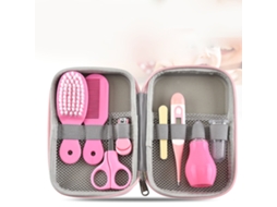 Mali conjunto de Higiene Infantil com Escova de Cabelo, Cortador de Unhas para Bebês Meninas Rosa