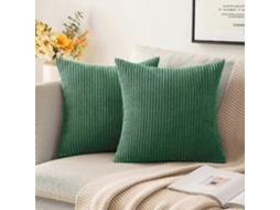 Pacote Com 2 Capas De Almofada Quadradas Decorativas De Veludo Cotelê, Conjunto De Fronhas Para Sofá, Quarto, Sofá-cama, 18 X 18 Polegadas, Verde
