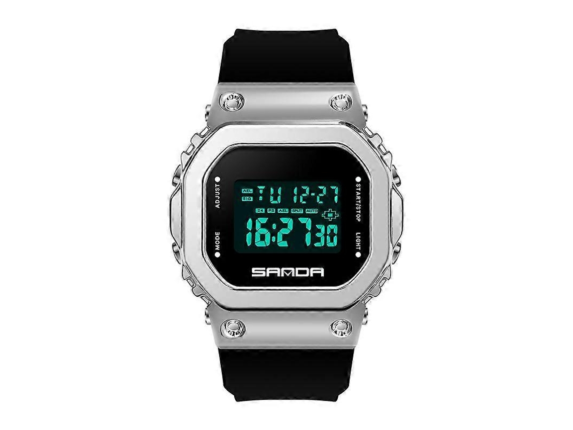 Relógio Eletrônico Esportivo Sanda 9006 Com Display Digital Led E Mostrador Quadrado, Unissex.