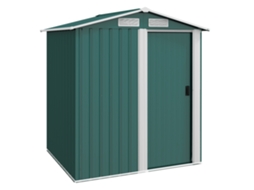 Porta ferramentas de aço para galpão de jardim com telhado inclinado e 4 saídas de ar 152x132x188cm verde S/MARCA