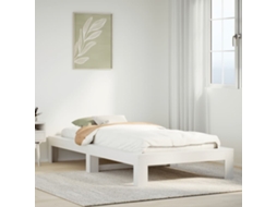 Vidaxl Cama Sem Colchão 90x200 Cm Madeira De Pinho Maciça Branco