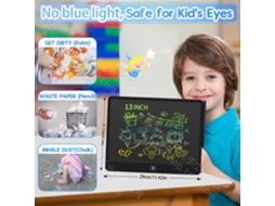 Quadro de Escrita Lcd, Brinquedo Eletrônico de Desenho para Criançash13 Preto Tela Colorida CHENNNLS