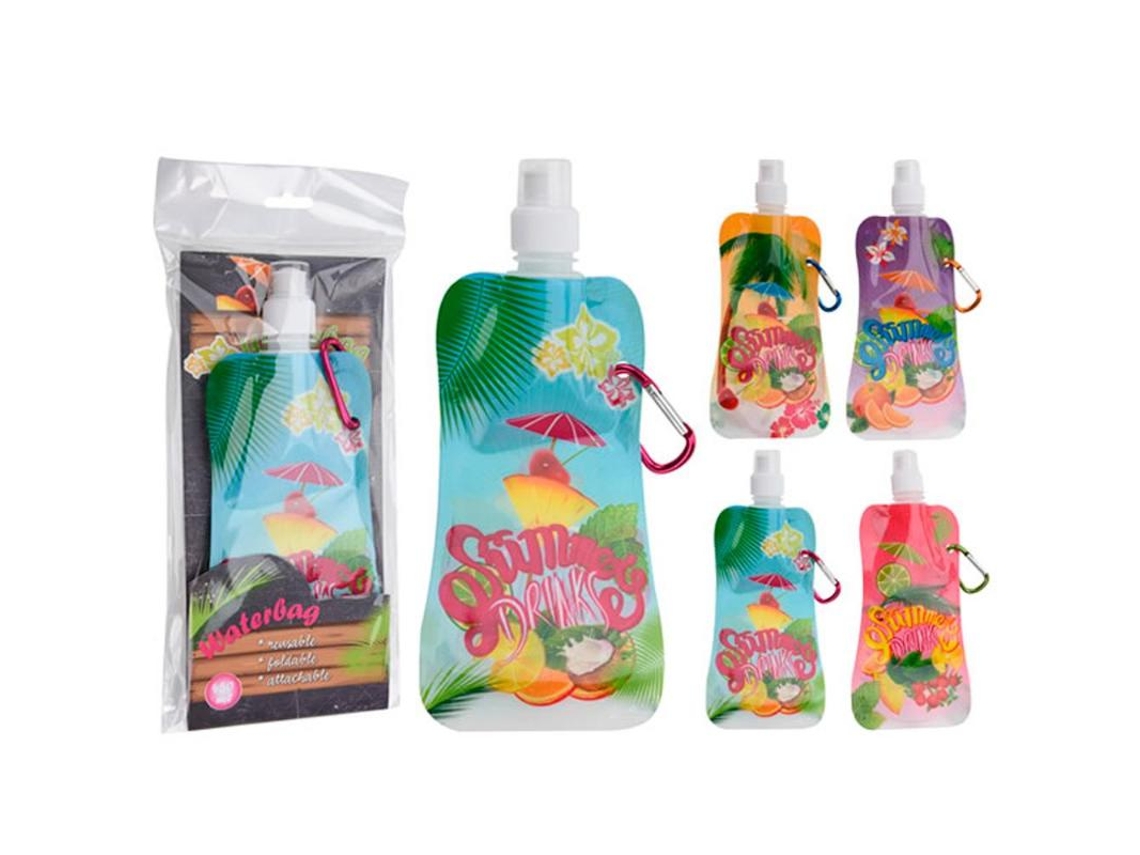 Botella flexible decorada+ mosqueton 450 ml