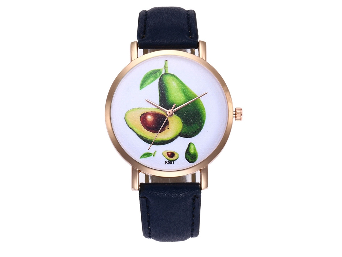 Relógio de Pulso Feminino Simples de Negócio com Pulseira de Couro Pu Quartzo Azul Zhoulianfa