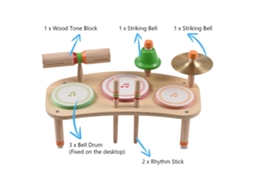 Laxiscreed Bateria De Parede 7 Em 1 Portátil E Destacável Para Iniciação Musical