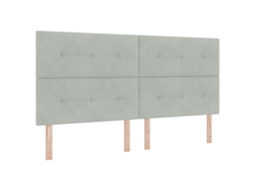 Conjunto 1 Cama Box Vidaxl Cinzento-claro Veludo (200 X 200 Cm)