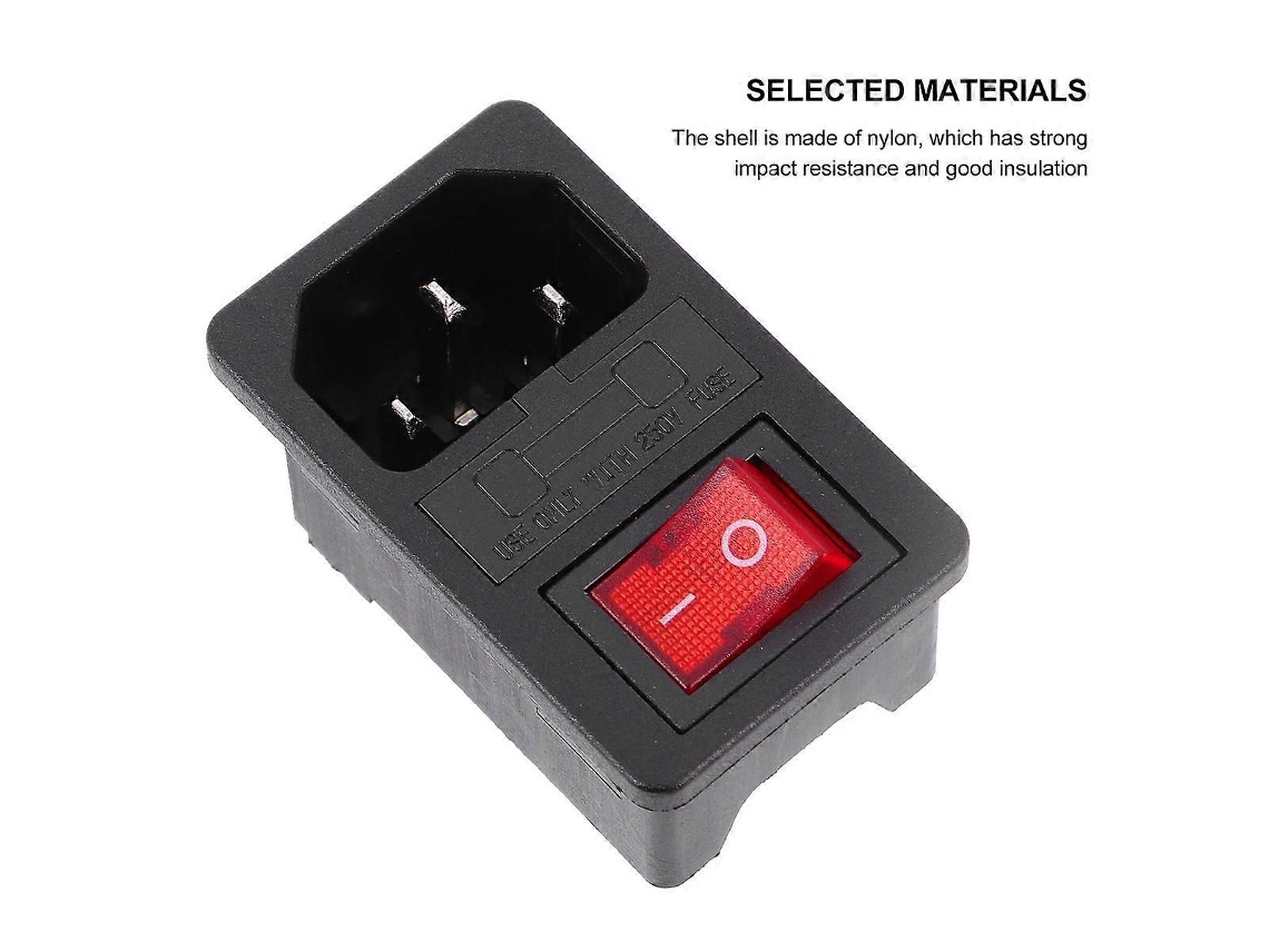 Plugue Macho De 3 Pinos Com Interruptor, 10a 250v