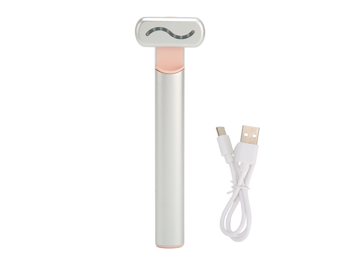 Varinha De Massagem Para Olhos Elétrico Para Alivio De Fadiga E Circulos Escuros Com Design De Corrente Micro, Led Vermelho E Compressão Quente