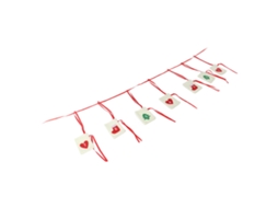 Calendário de Natal Contagem Regressiva 1 7 Fitas Vermelhas