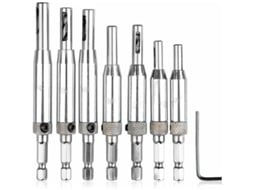 Conjunto De 8 Brocas Autocentrantes Para Dobradiças, 7 Centragem + 1 Chave Allen Central Dobradiças E Fazer Furos Em Madeira. -aquaforja